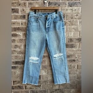 B SIDES B sides Washed Blue Distressed Stowe Boyfriend Jeans Size 30 NWOT